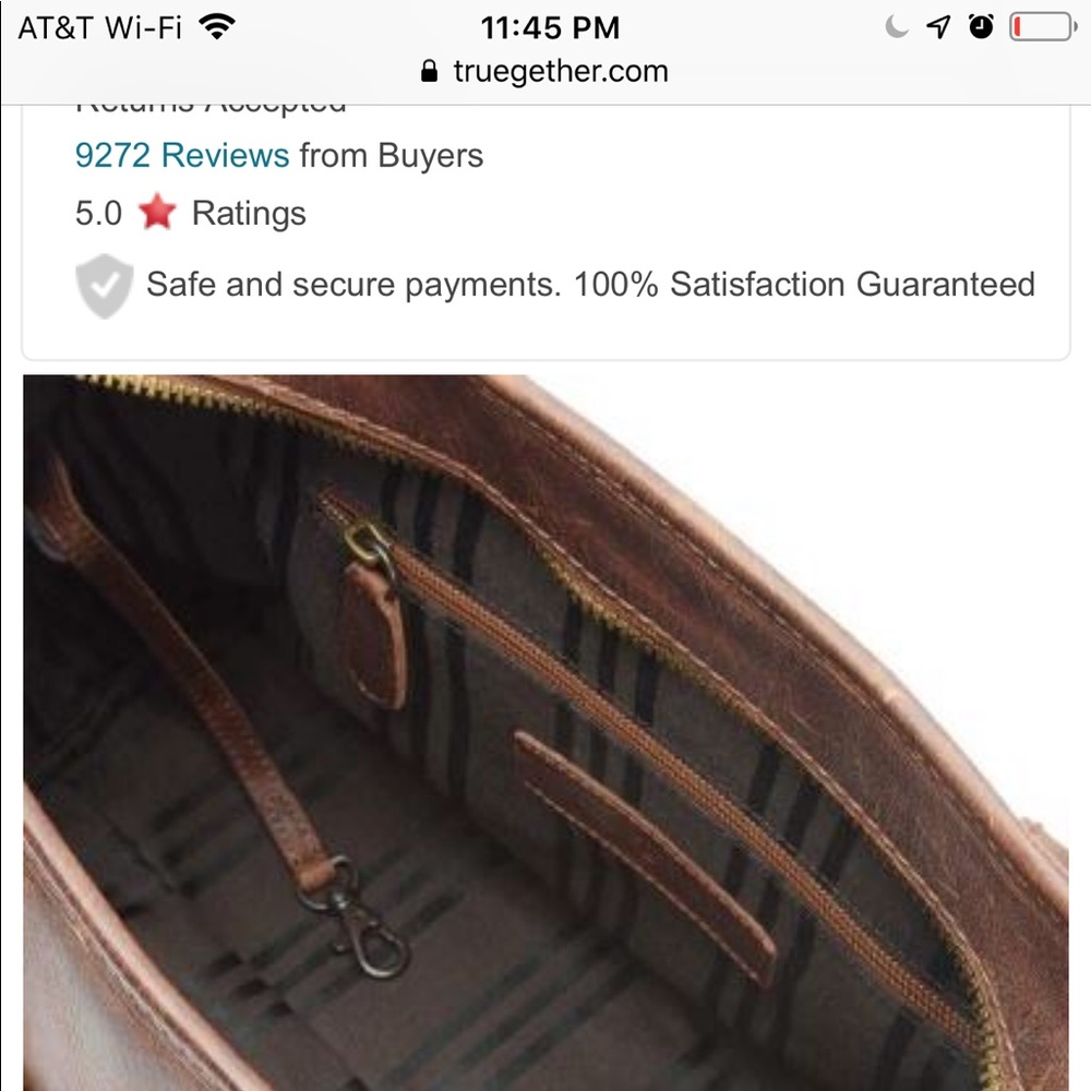 Dark brown Frye domed satchel bag